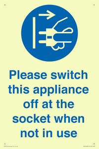 Please switch this appliance off at the socket when not in use